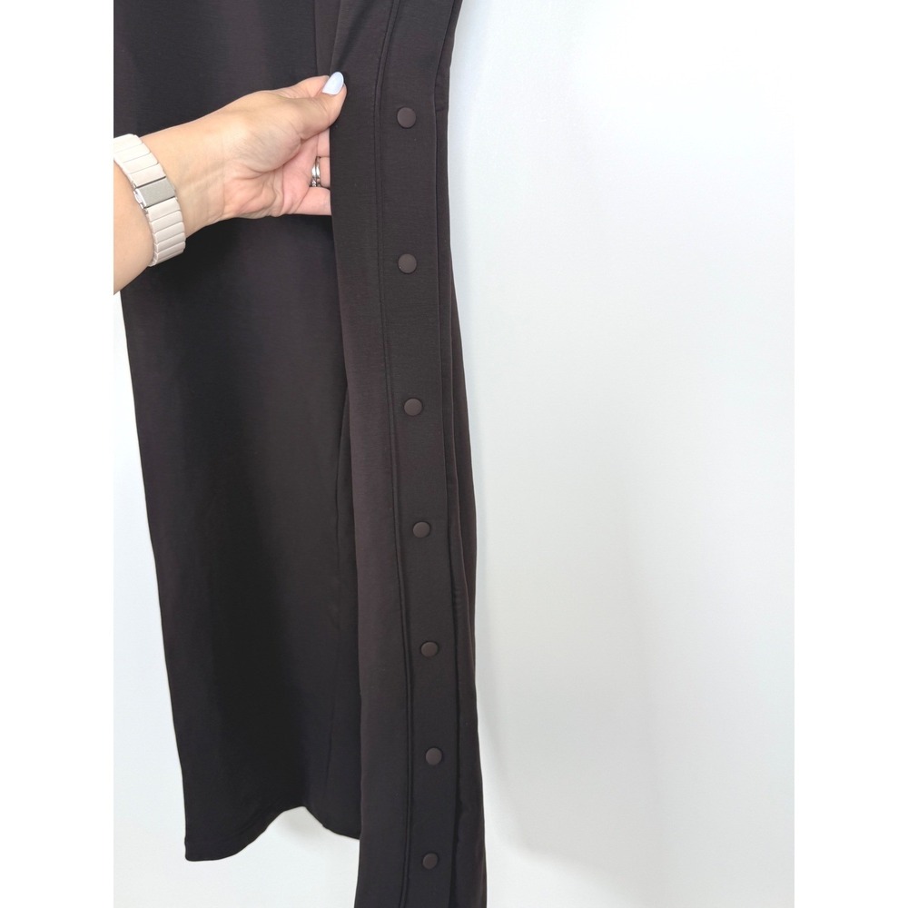 NikeSKIMS Matte Tricot Pants Women's Small Side Snap Wide Leg Dark Roast New - Picture 9 of 11